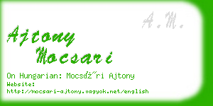 ajtony mocsari business card